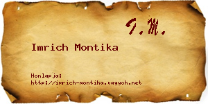 Imrich Montika névjegykártya